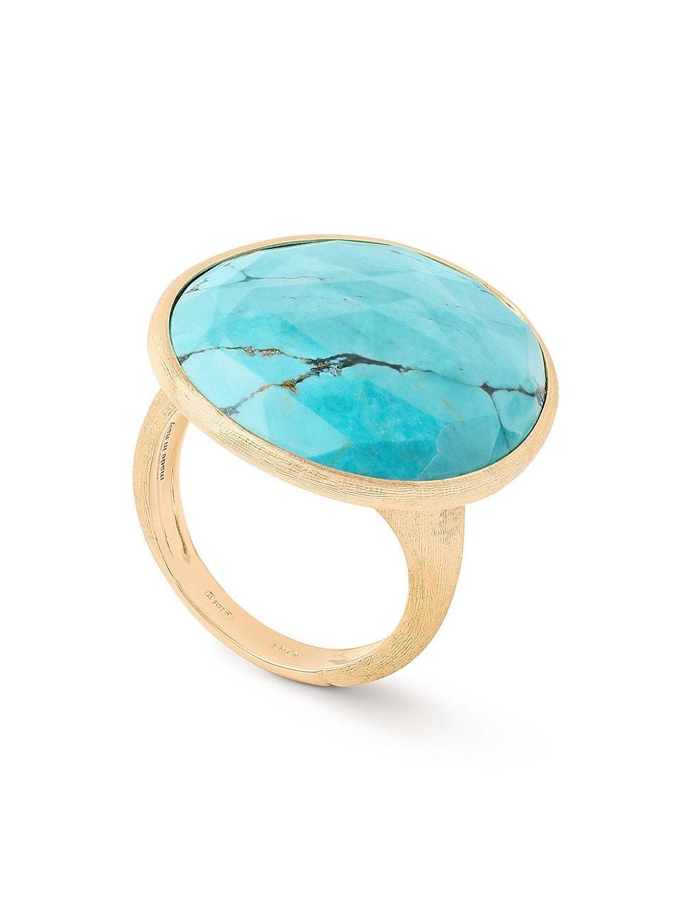 Womens Lunaria Color 18K Yellow Gold & Turquoise Cocktail Ring Product Image