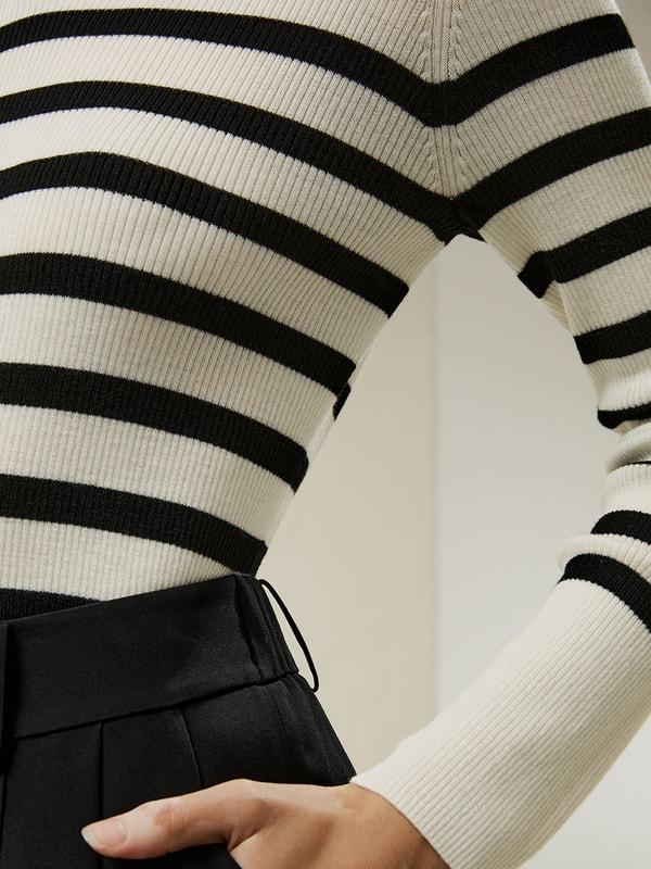 Striped Ultra-fine Merino Wool Sweater Product Image