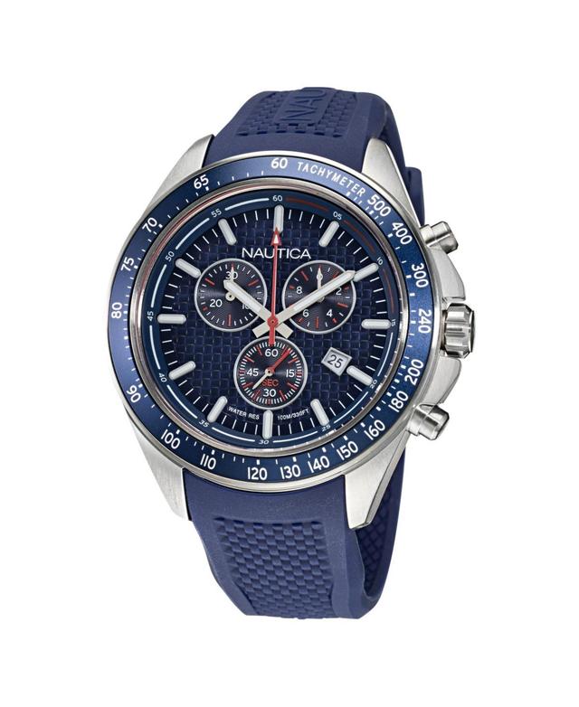 Nautica Mens Analog Blue Silicone Strap Watch 46 mm Product Image