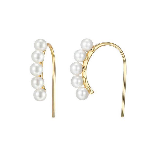 Sarafina Simulated Pearl Wire Earrings, Womens, Gold Tone White Product Image