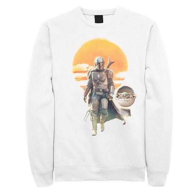 Mens Star Wars The Mandalorian The Child Aka Baby Yoda Sunset Walk Portrait Sweatshirt Product Image