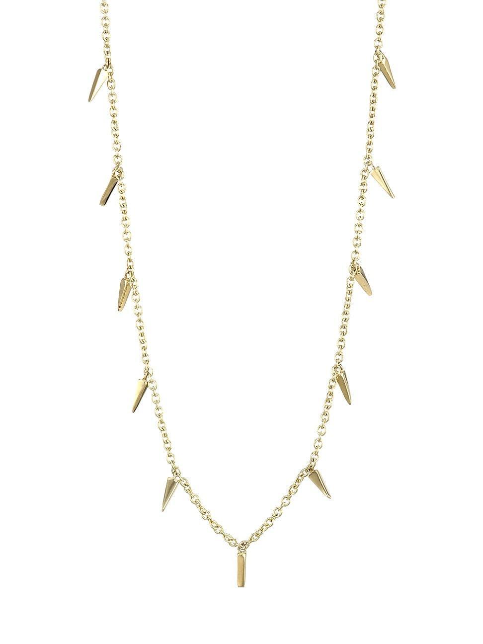 Womens 14K Gold Small Fringe Necklace Product Image