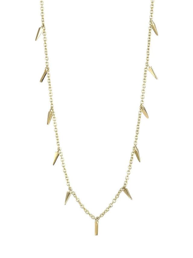 Womens 14K Gold Small Fringe Necklace Product Image