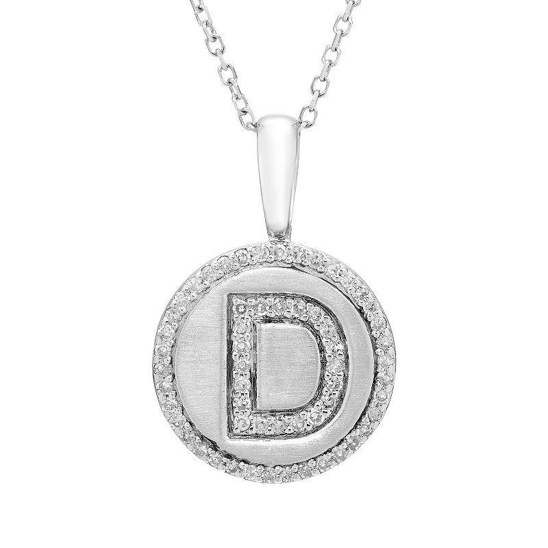 Its Personal Sterling Silver & Diamond Accent Initial Pendant Necklace, Womens Product Image