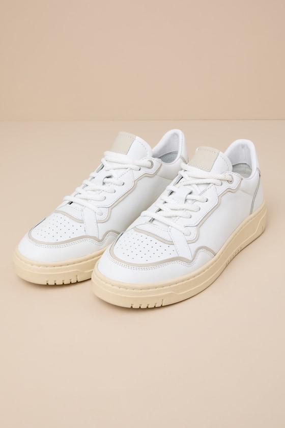 Thirty Love White Natural Combo Lace-Up Sneakers Product Image