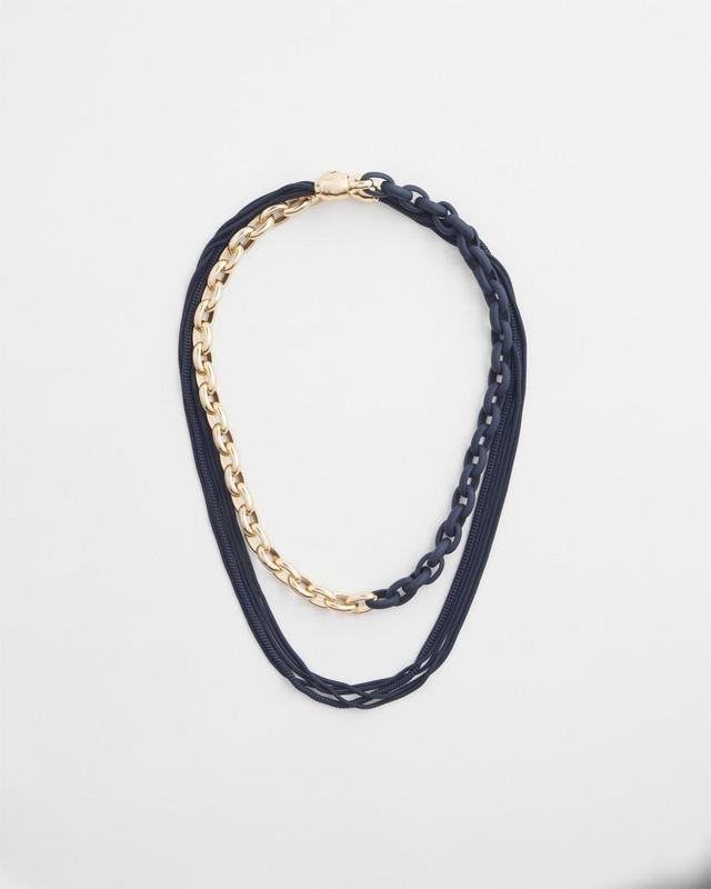 Magnetic Navy Multistrand Necklace   Chico's - Navy - Women Product Image