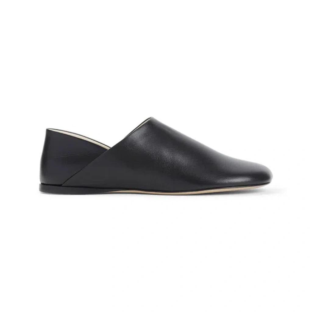 Toy Leather Slippers In Black Product Image