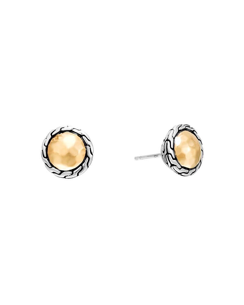 John Hardy Classic Chain Gold & Silver Round Stud Earrings Product Image