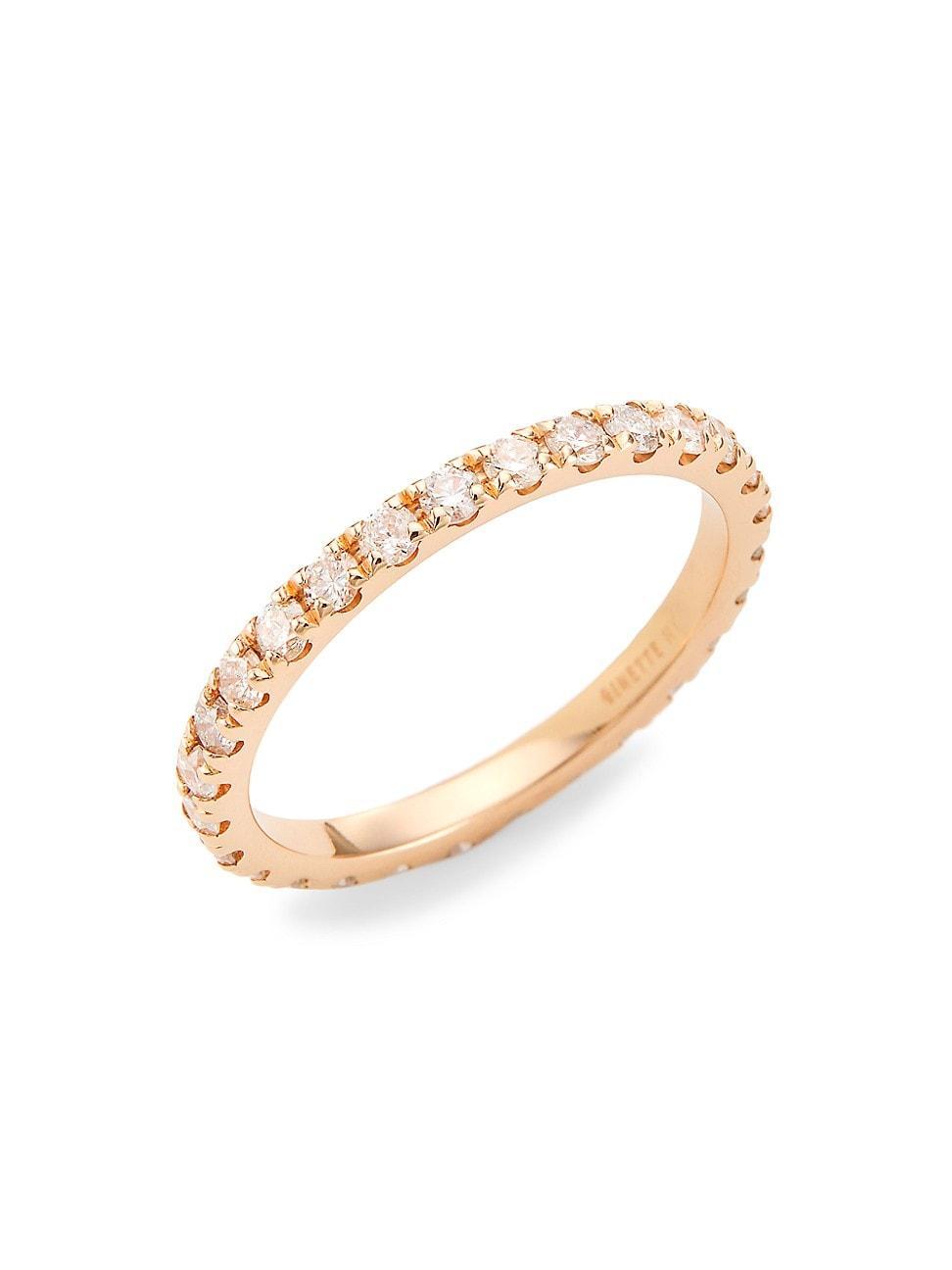 Womens Be Mine 18K Rose Gold & Diamond Large Band Product Image