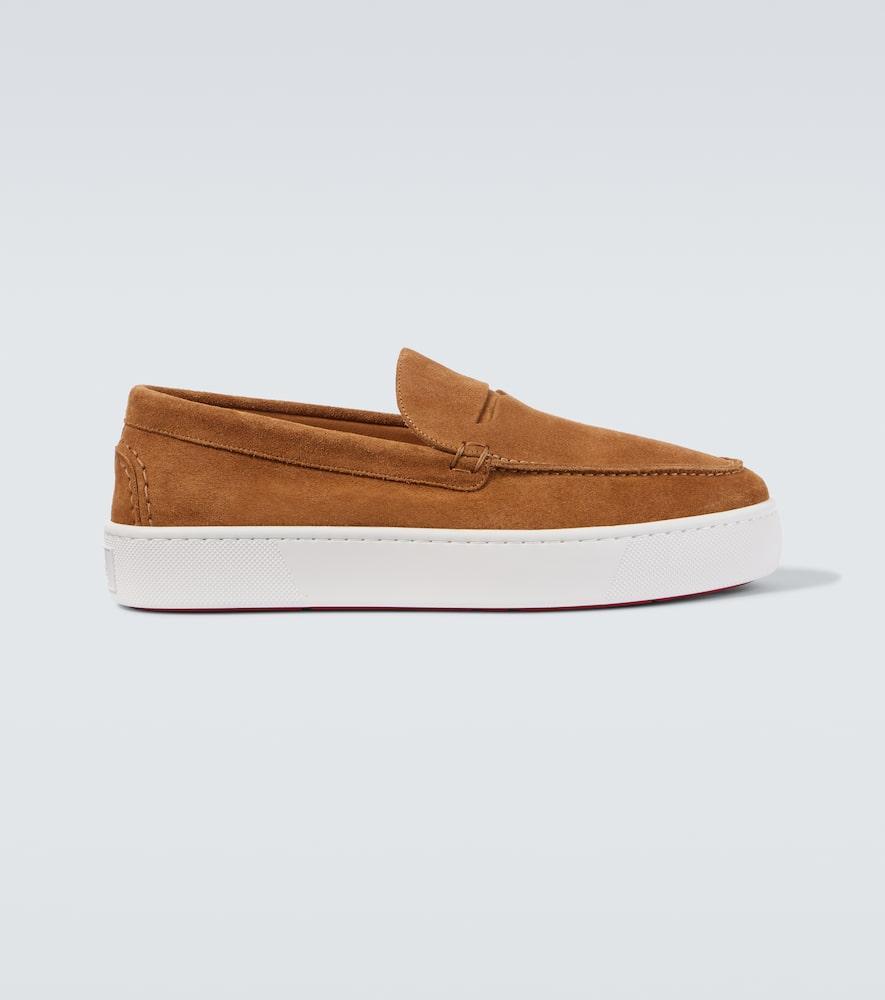 CHRISTIAN LOUBOUTIN Paqueboat Suede Boat Shoes In Rhea  Product Image