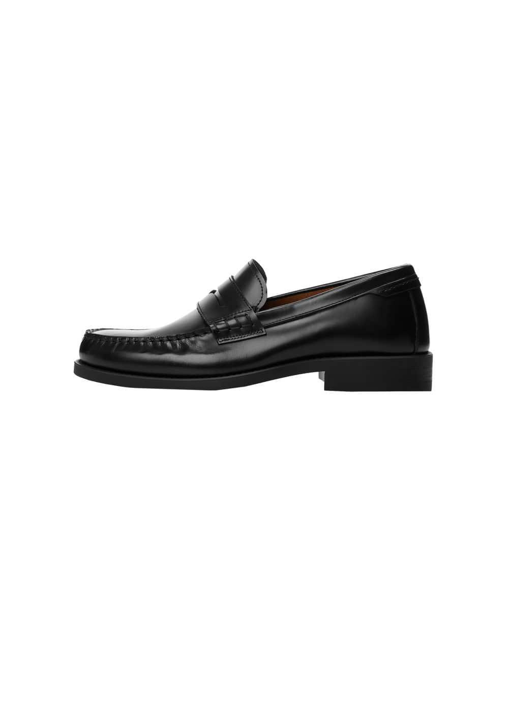 MANGO MAN - Aged-leather loafers blackMen Product Image