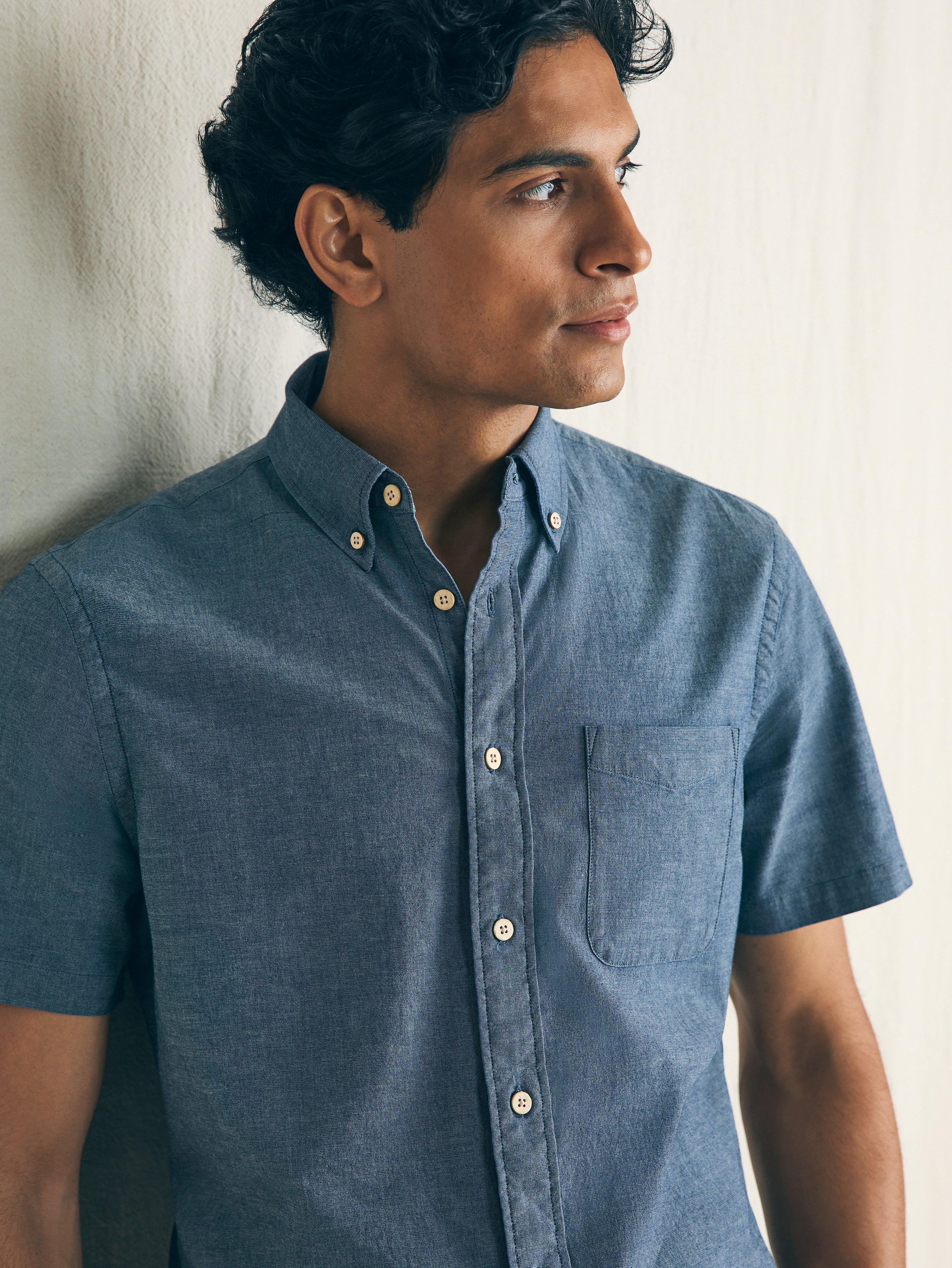 Short-Sleeve Stretch Playa Shirt - Weathered Blue Male Product Image