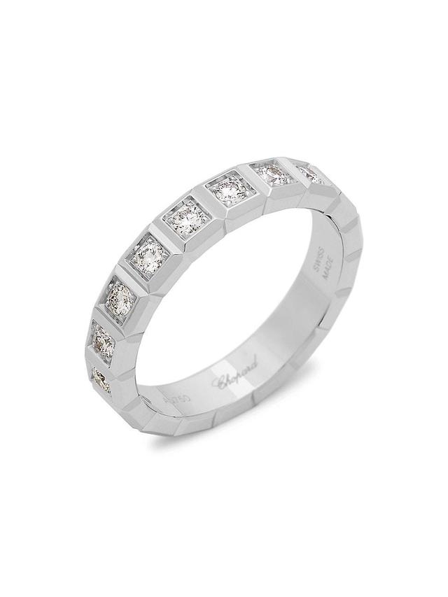 Womens Ice Cube 18K White Gold & Diamond Ring Product Image