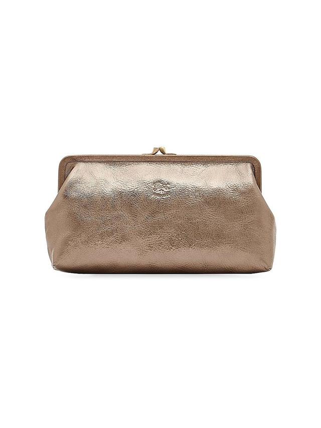 Womens Metallic Leather Clutch Product Image