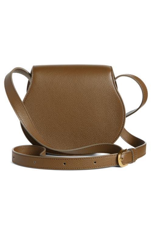 Marcie Small Leather Saddle Bag In Brown Product Image