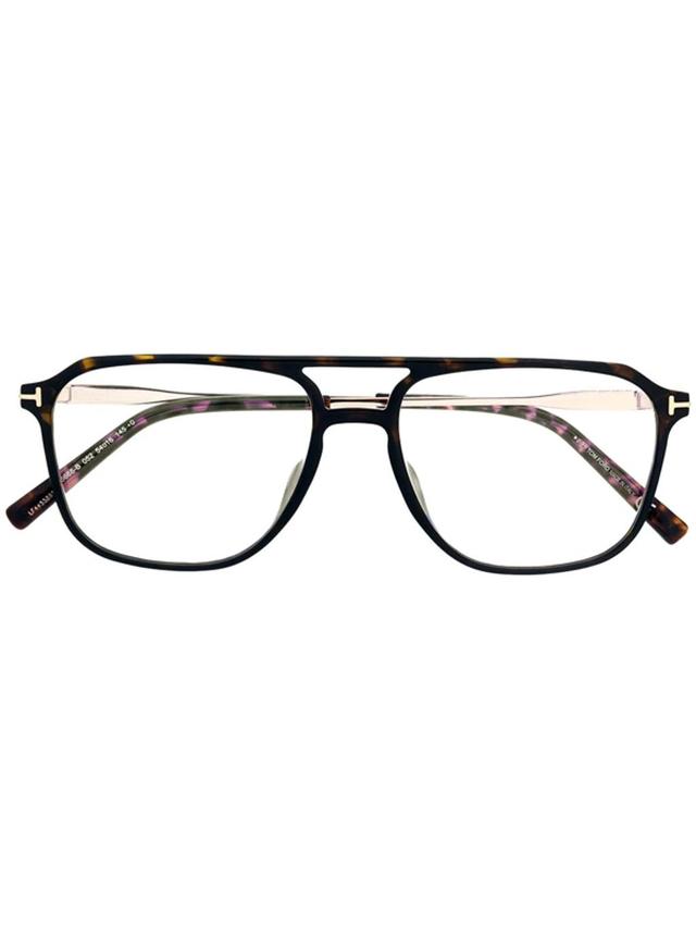 Tortoiseshell Pilot-frame Glasses In Brown Product Image