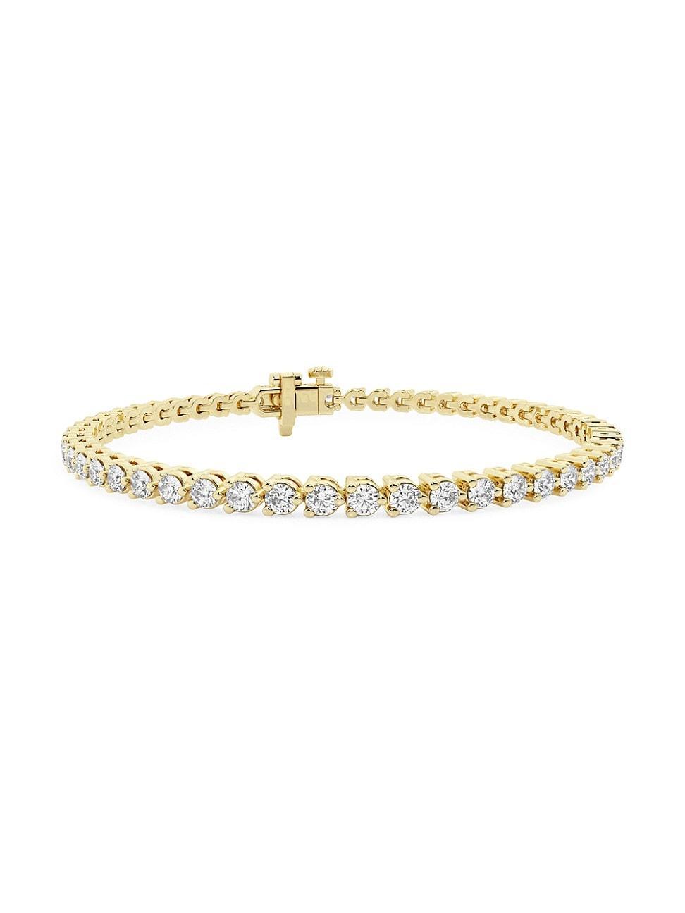 Womens 14K Yellow Gold & Round Lab-Grown Diamond 3-Prong Tennis Bracelet/1.00-10.00 TCW Product Image