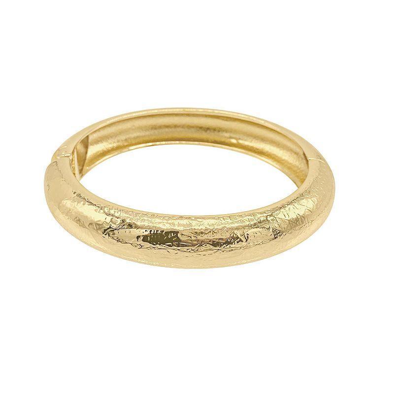 Adornia Gold Tone Textured Band Ring, Womens Product Image