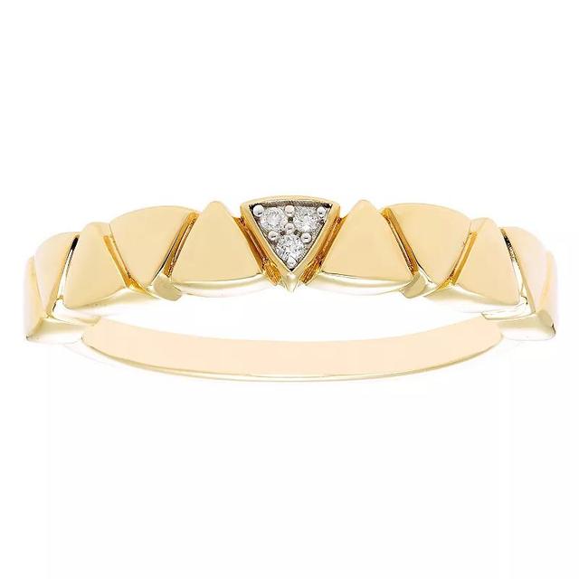 Boston Bay Diamonds 14k Gold Over Sterling Silver Diamond Accent Triangular Stackable Ring, Womens White Product Image