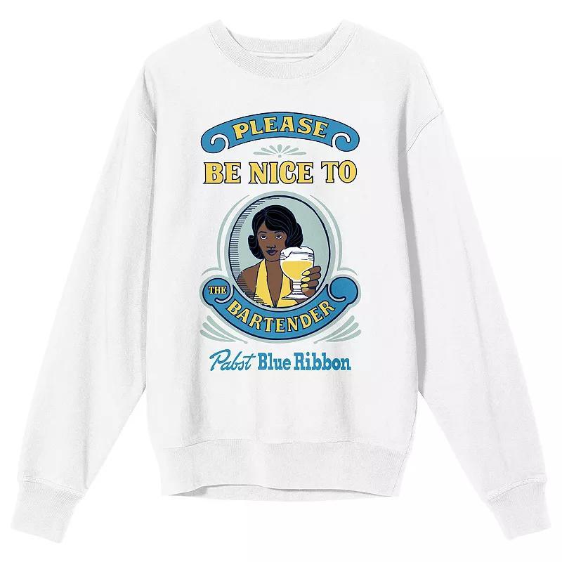 Womens Pabst Blue Ribbon Be Nice To The Bartender Long Sleeve Graphic Tee Product Image