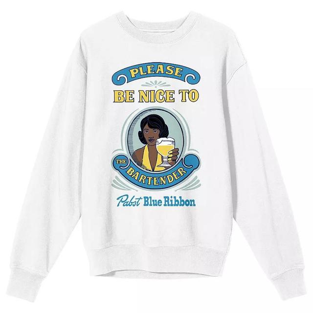 Womens Pabst Blue Ribbon Be Nice To The Bartender Long Sleeve Graphic Tee Product Image