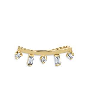 Womens Paris 14K Gold & Diamond Small Curved Bar Right Ear Shield Product Image