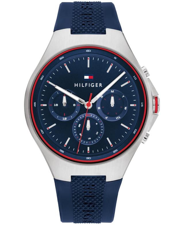 Tommy Hilfiger Mens Quartz Multifunction Blue Silicone Strap Watch 46mm - Blue Product Image