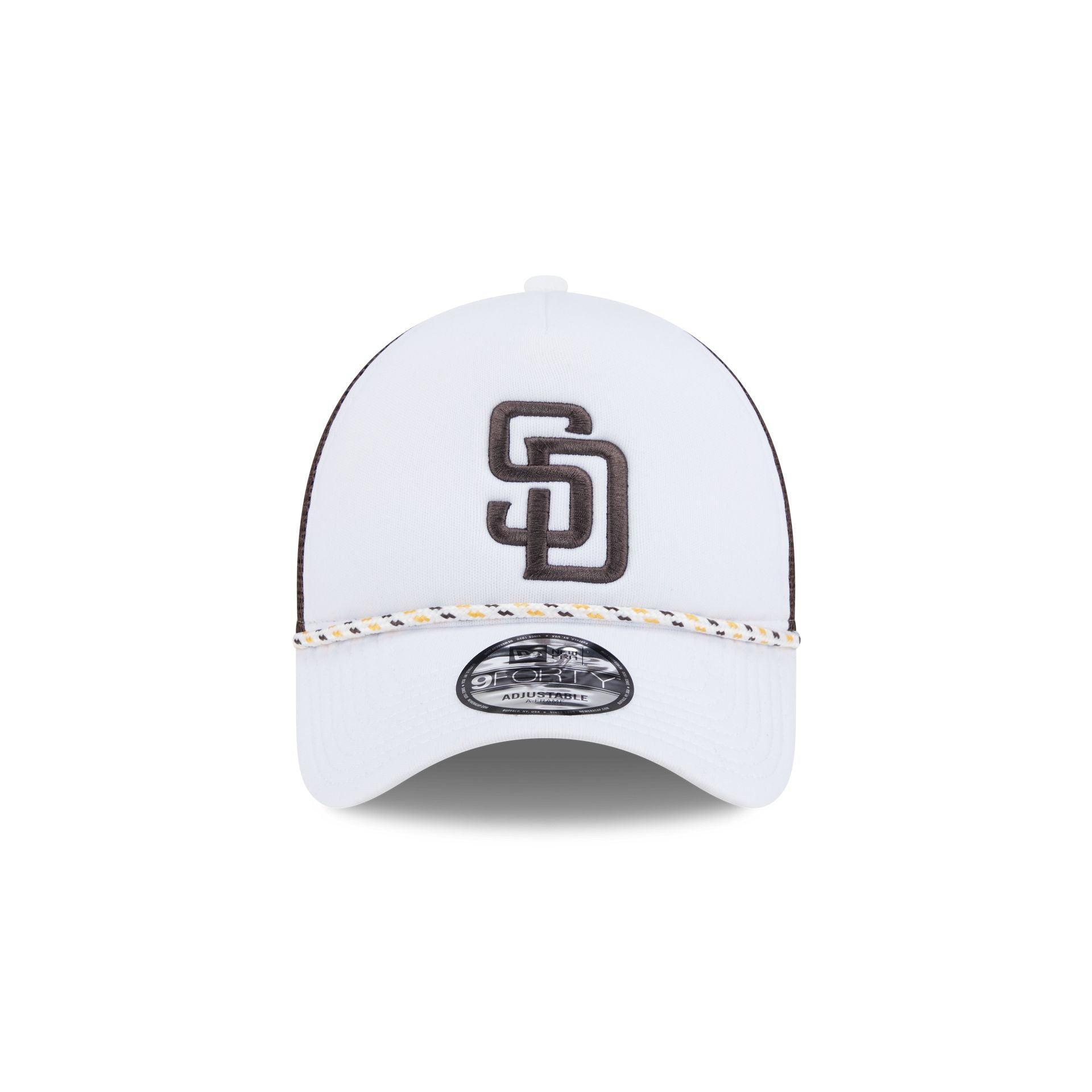 San Diego Padres Court Sport 9FORTY A-Frame Trucker Hat Male Product Image