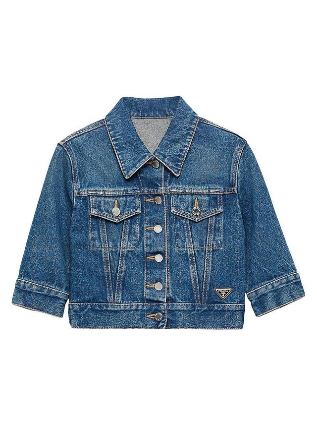 Womens Denim Blouson Jacket Product Image