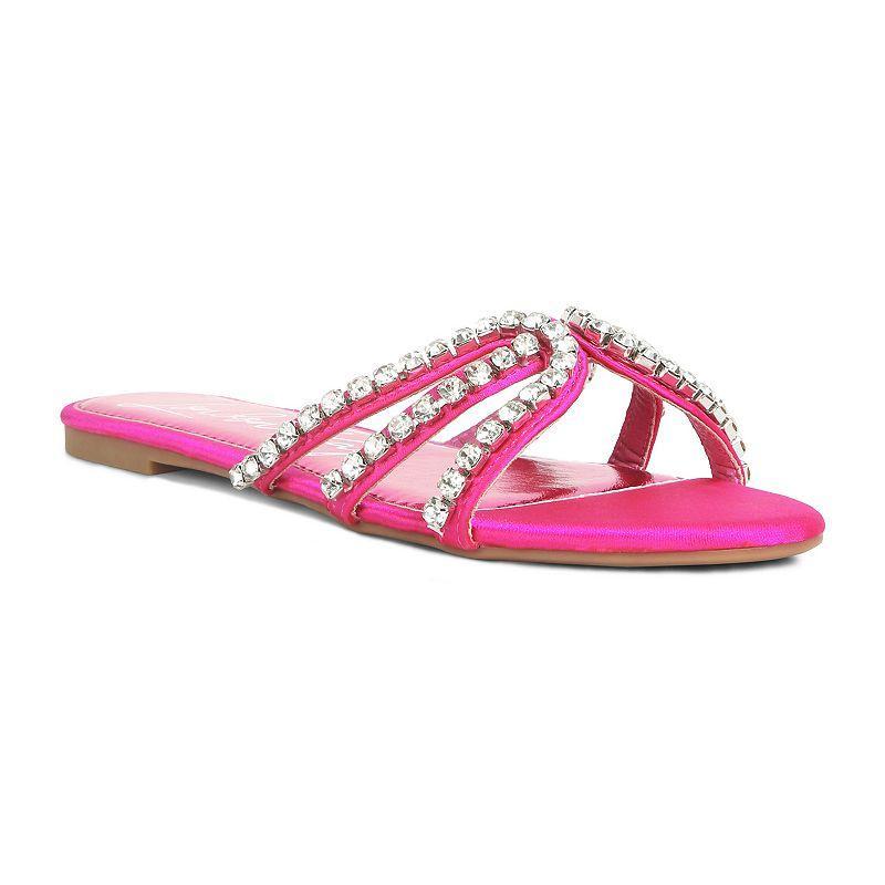 London Rag Mezzie Dimante Strap Womens Flat Sandals Product Image