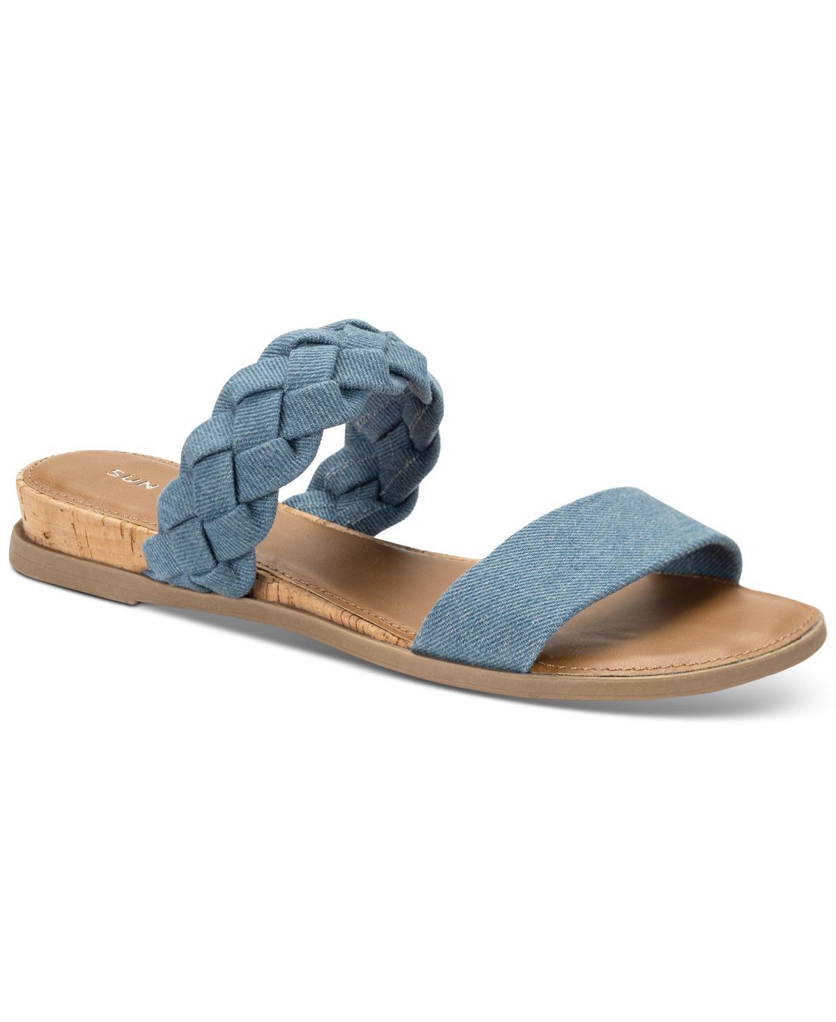 Sun + Stone Womens Easten Double Band Slide Flat Sandals, Created for Macys Product Image