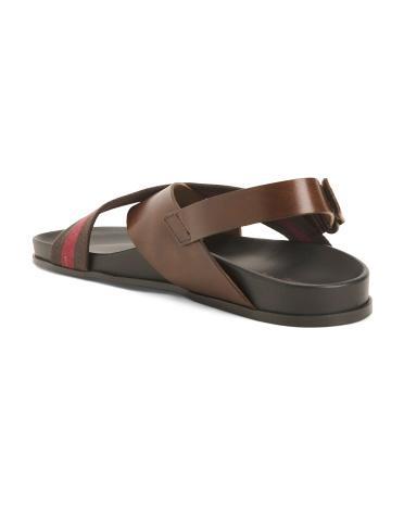 Leather Cross Band Sandals for Men Product Image