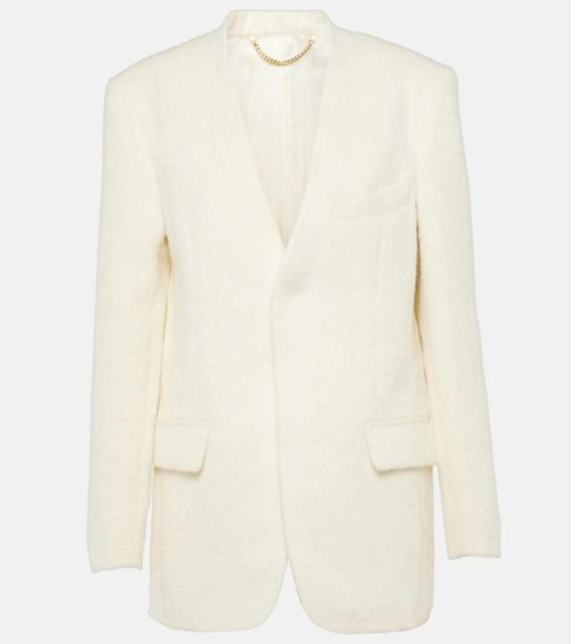 Alpaca-blend Single-breasted Blazer In Neutrals Product Image