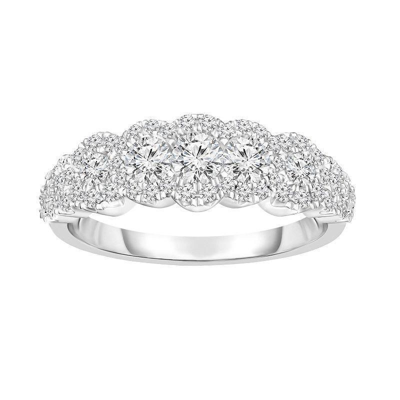 14k White Gold 3/4 Carat T.W. Diamond Band Ring, Womens Product Image