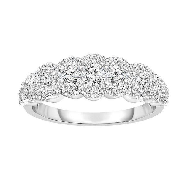 14k White Gold 3/4 Carat T.W. Diamond Band Ring, Womens Product Image