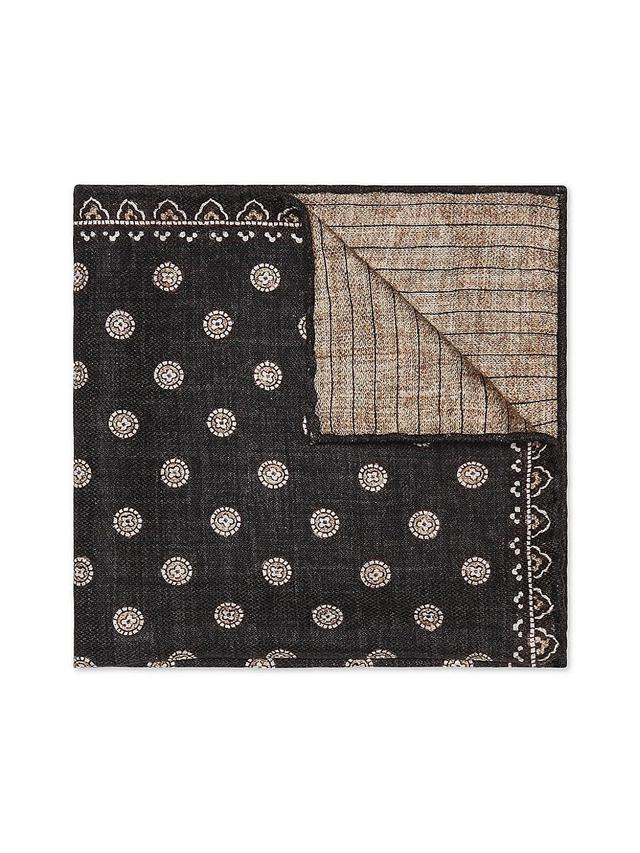 Mens Silk Geometric Pocket Square Product Image