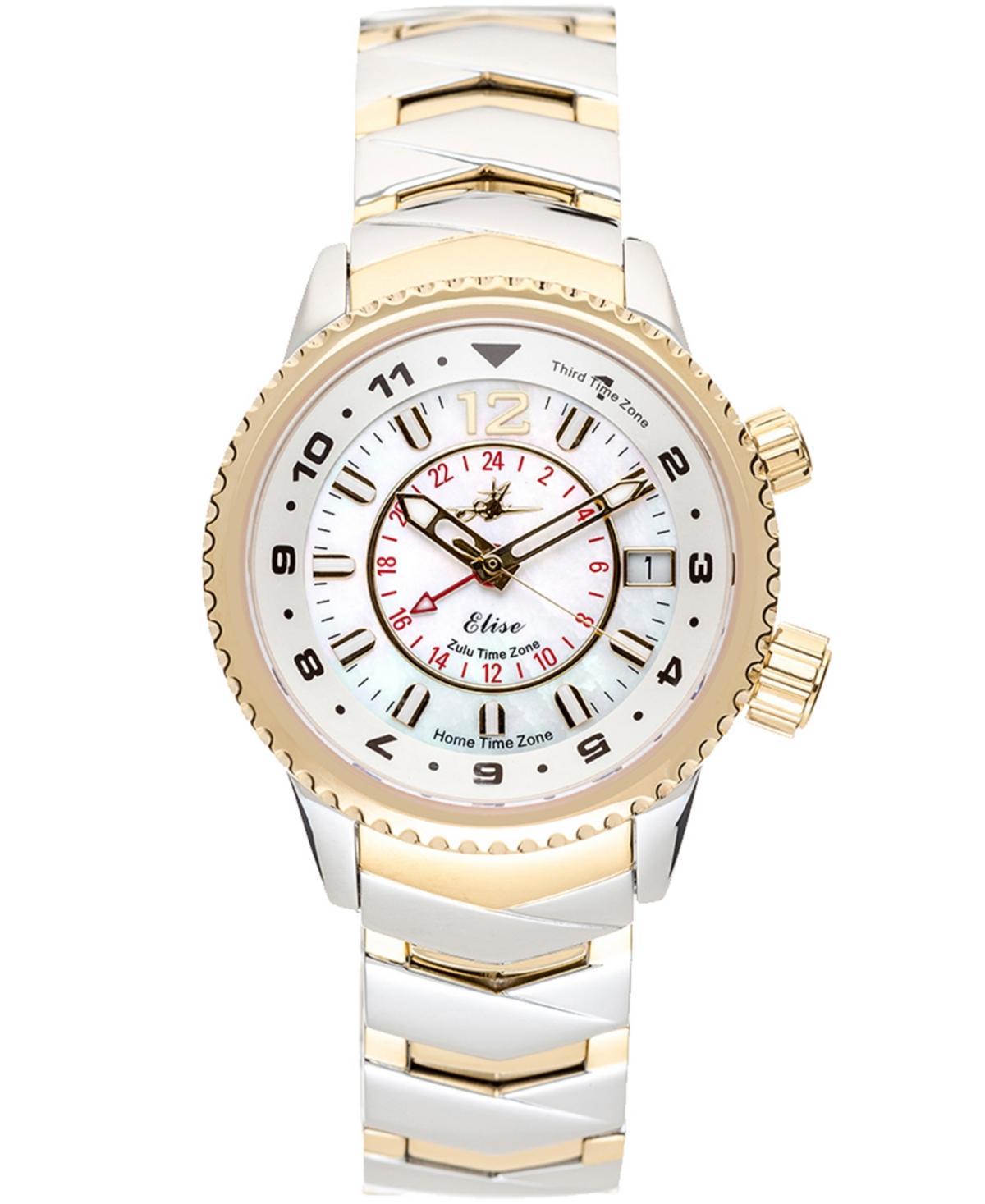 Abingdon Co. Womens Elise Tri-Time Two-Tone Stainless Steel Bracelet Watch 33mm Product Image