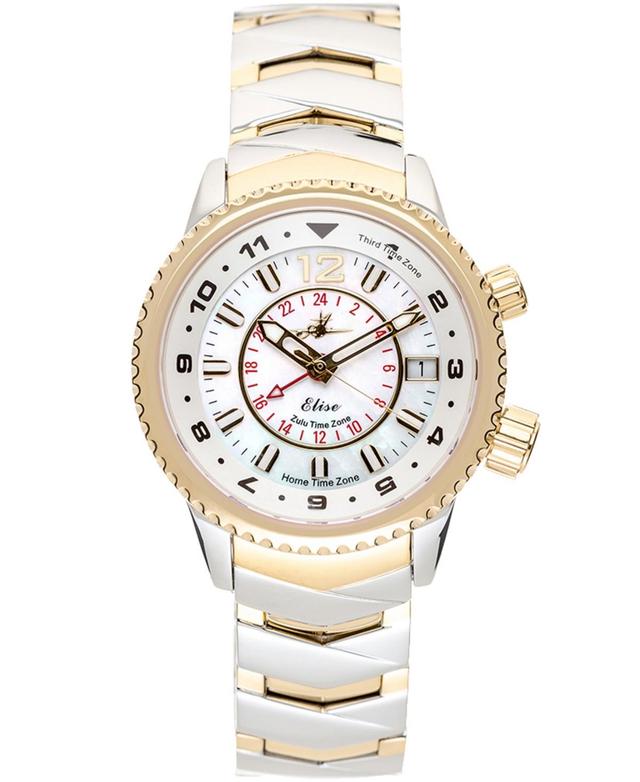 Abingdon Co. Womens Elise Tri-Time Two-Tone Stainless Steel Bracelet Watch 33mm Product Image