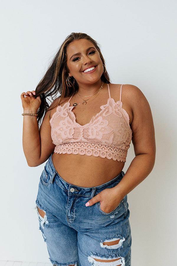 Paris Premier Lace Bralette In Peach Curves Product Image