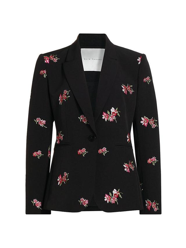 Womens The Emerson Floral-Embroidered One-Button Blazer Product Image