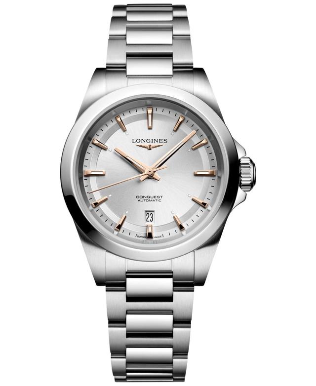 Longines Womens Swiss Automatic Conquest Stainless Steel Bracelet Watch 30mm Product Image