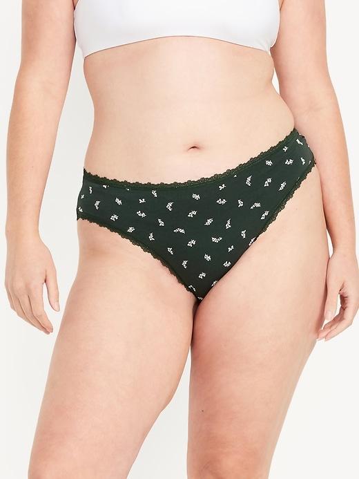 High-Waisted Lace-Trim Bikini Underwear Product Image