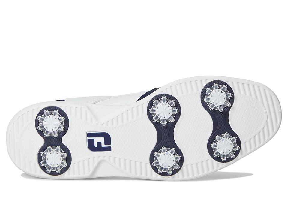 FootJoy Traditions Shield Tip Golf Shoes Navy/White) Women's Golf Shoes Product Image