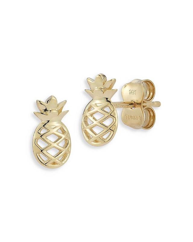 Moon & Meadow 14K Yellow Gold Pineapple Stud Earrings Product Image