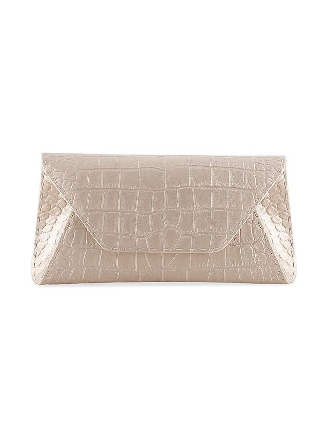 Womens Eloise Clutch Stamped Satin Small with Gold Hardware Product Image