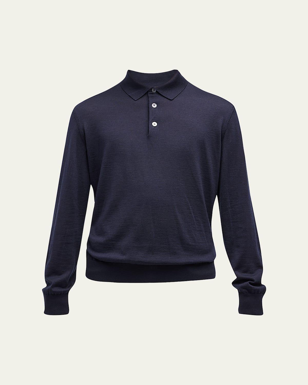 Mens Casheta Light Long-Sleeve Polo Shirt Product Image