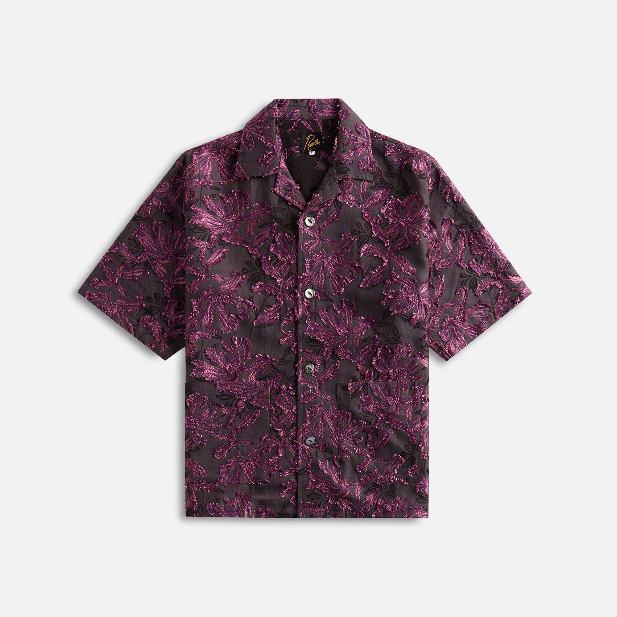 Needles Flower Cut Jacquard Cabana Shirt - Charcoal Male Product Image