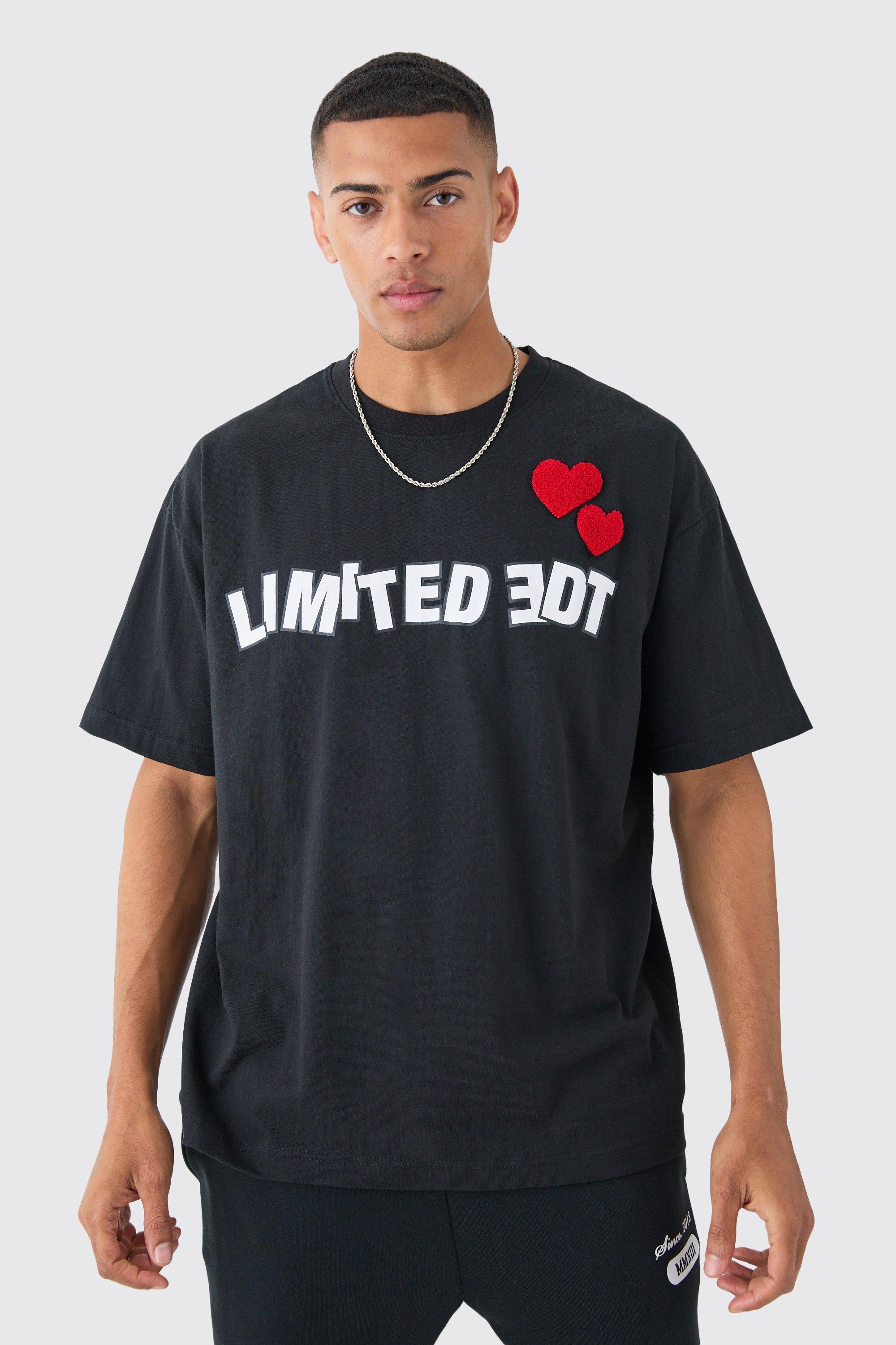 Oversized Limited Edition Heart T-shirt | boohooMAN USA Product Image