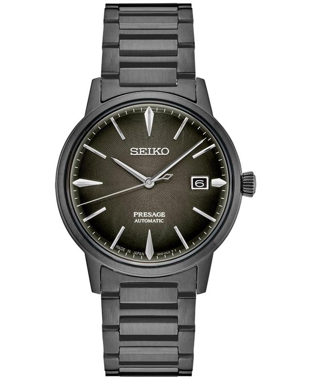 Seiko Mens Automatic Presage Black Ion Finish Stainless Steel Bracelet Watch 40mm Product Image