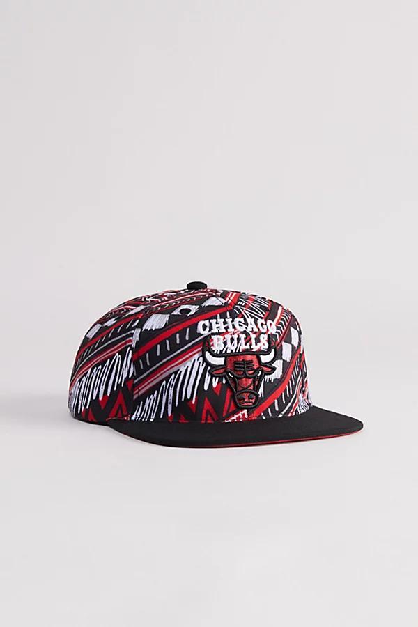 Mitchell & Ness NBA Chicago Bulls Game Day Patterned Snapback Hat Mens at Urban Outfitters Product Image